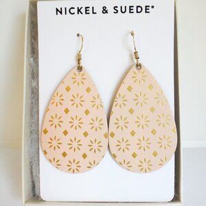*Nickel & Suede*  Canyon Coral Sedona Leather Teardrops- Discontinued - SMALL.